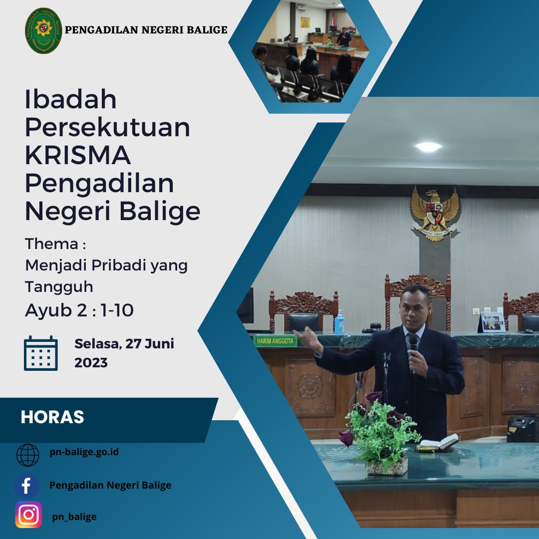 Ibadah Persekutuan KRISMA Pengadilan Negeri Balige Bulan Juni 2023